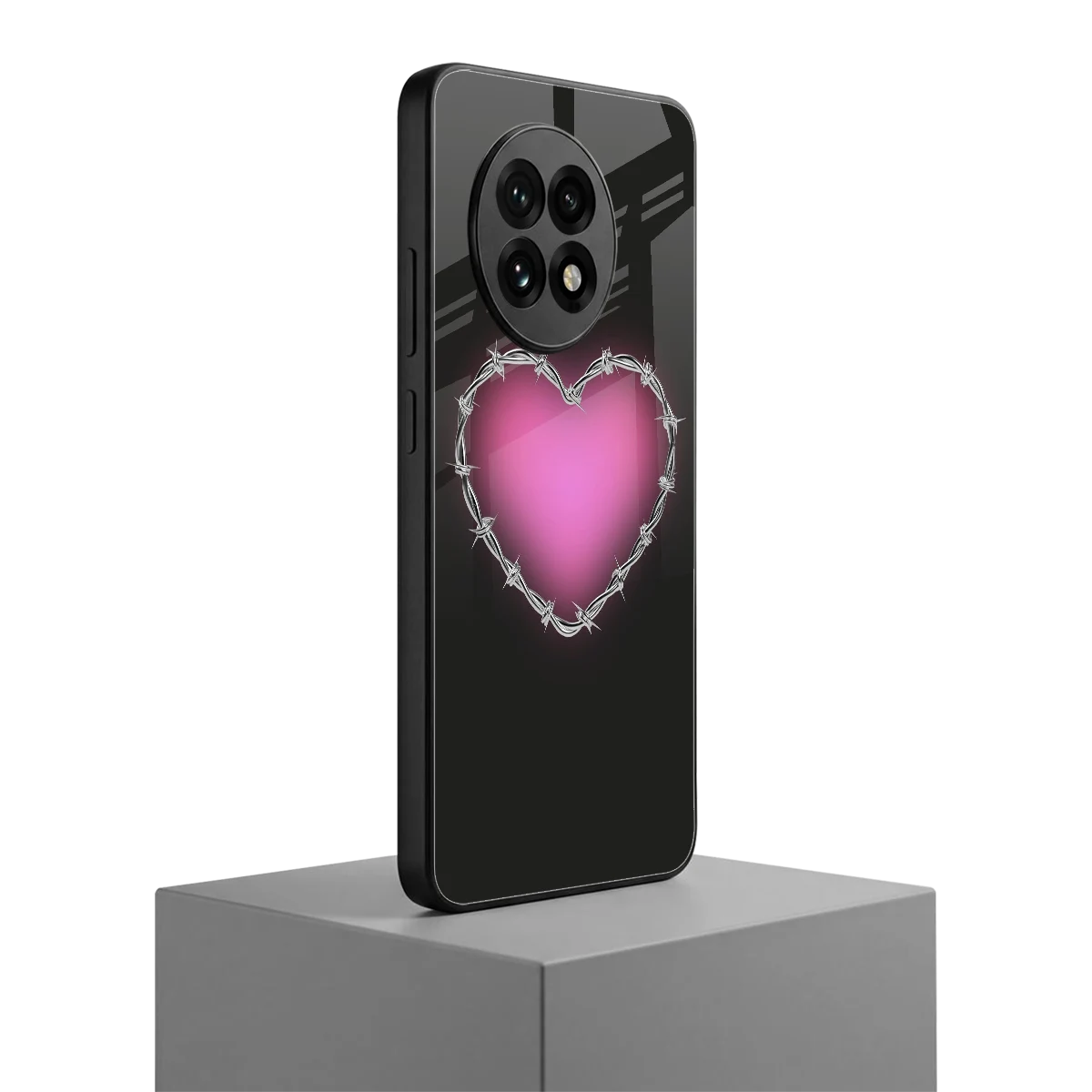 Chained Heart oneplus 13r mobile cover | shockproof glass phone case