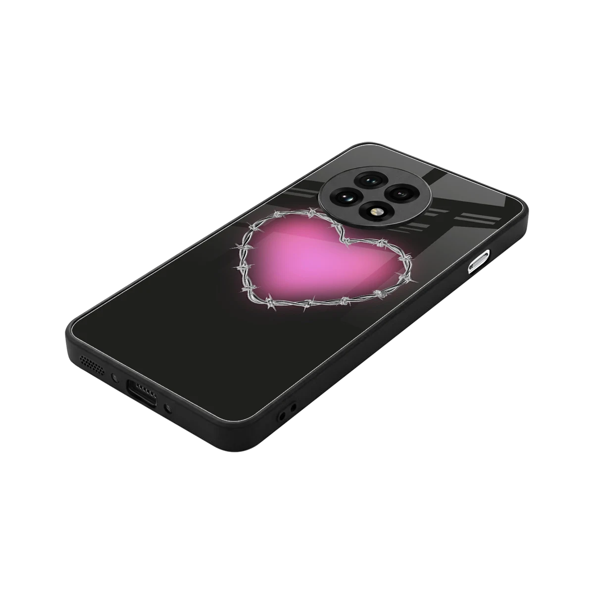 Chained Heart stylish phone case for oneplus 13r | glossy glass and slim fit