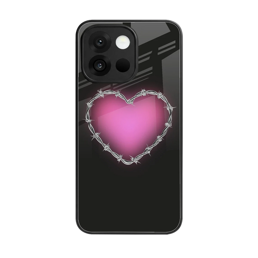 Chained Heart back phone cover | glass case for oneplus 13s