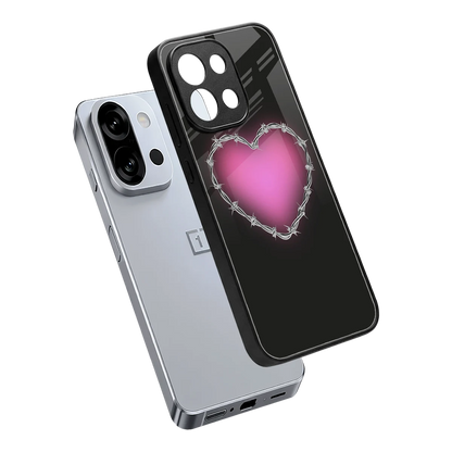 Chained Heart sleek oneplus 13s cover with tempered glass back and TPU edges