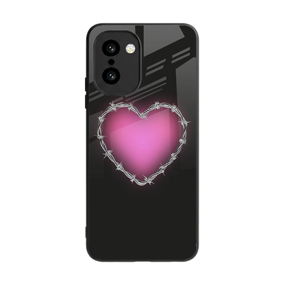 Chained Heart back phone cover | glass case for oneplus 15r