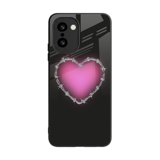 Chained Heart back phone cover | glass case for oneplus 15r