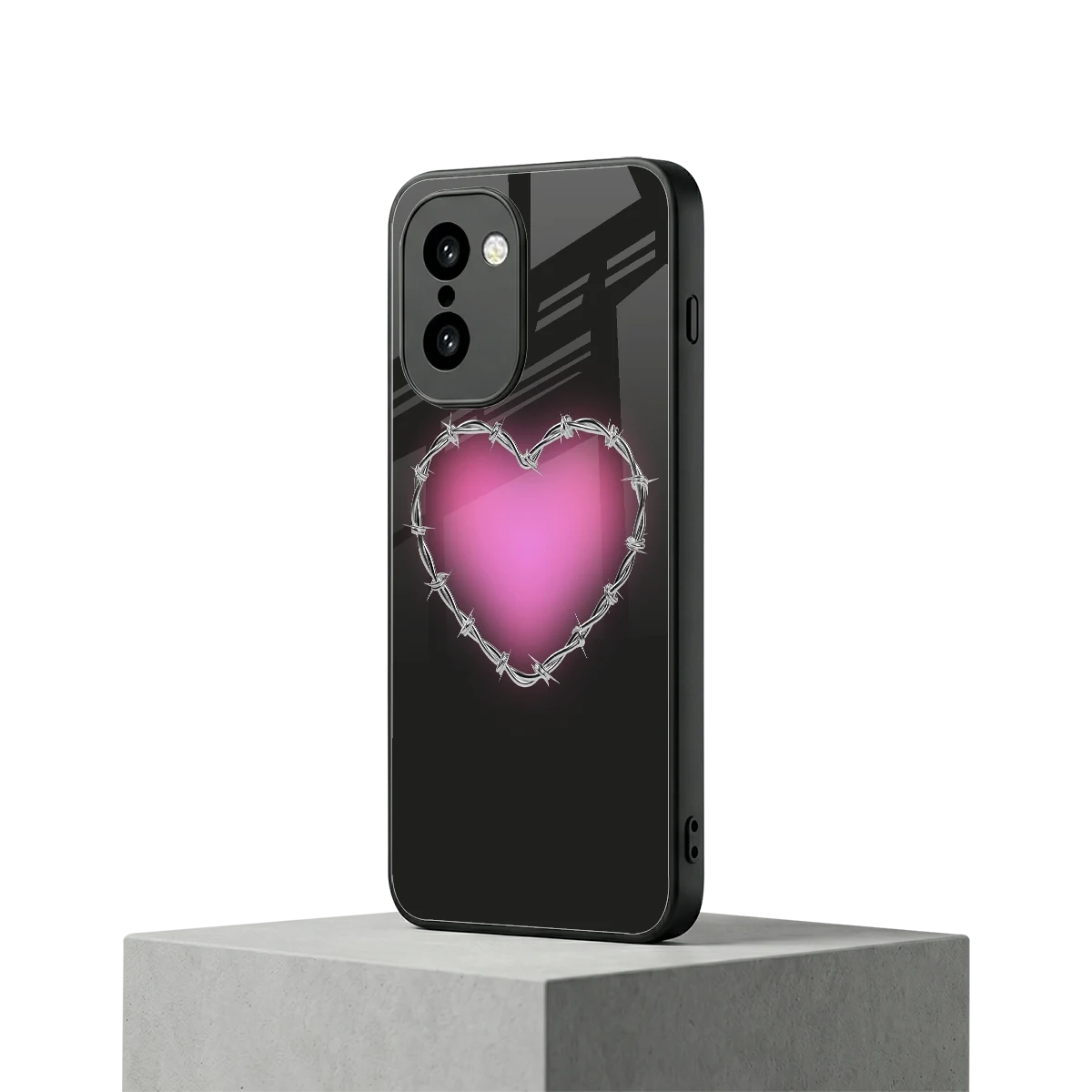 Chained Heart oneplus 15r mobile cover | shockproof glass phone case