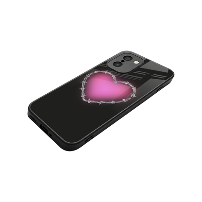 Chained Heart stylish phone case for oneplus 15r | glossy glass and slim fit