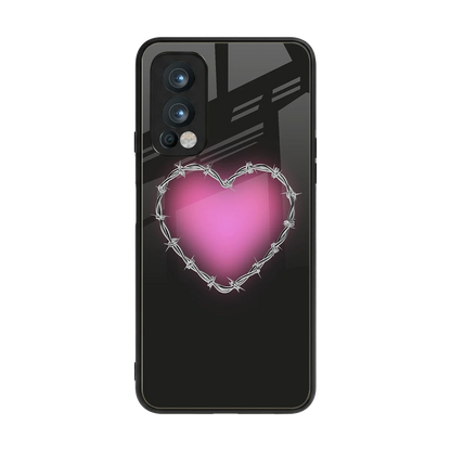 Chained Heart back phone cover | glass case for oneplus nord 2