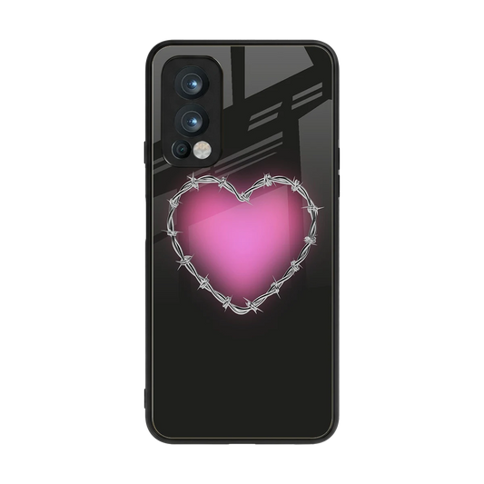 Chained Heart back phone cover | glass case for oneplus nord 2
