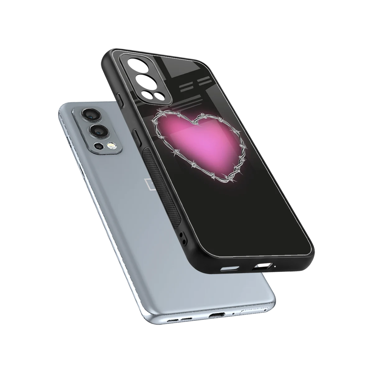 Chained Heart sleek oneplus nord 2 cover with tempered glass back and TPU edges