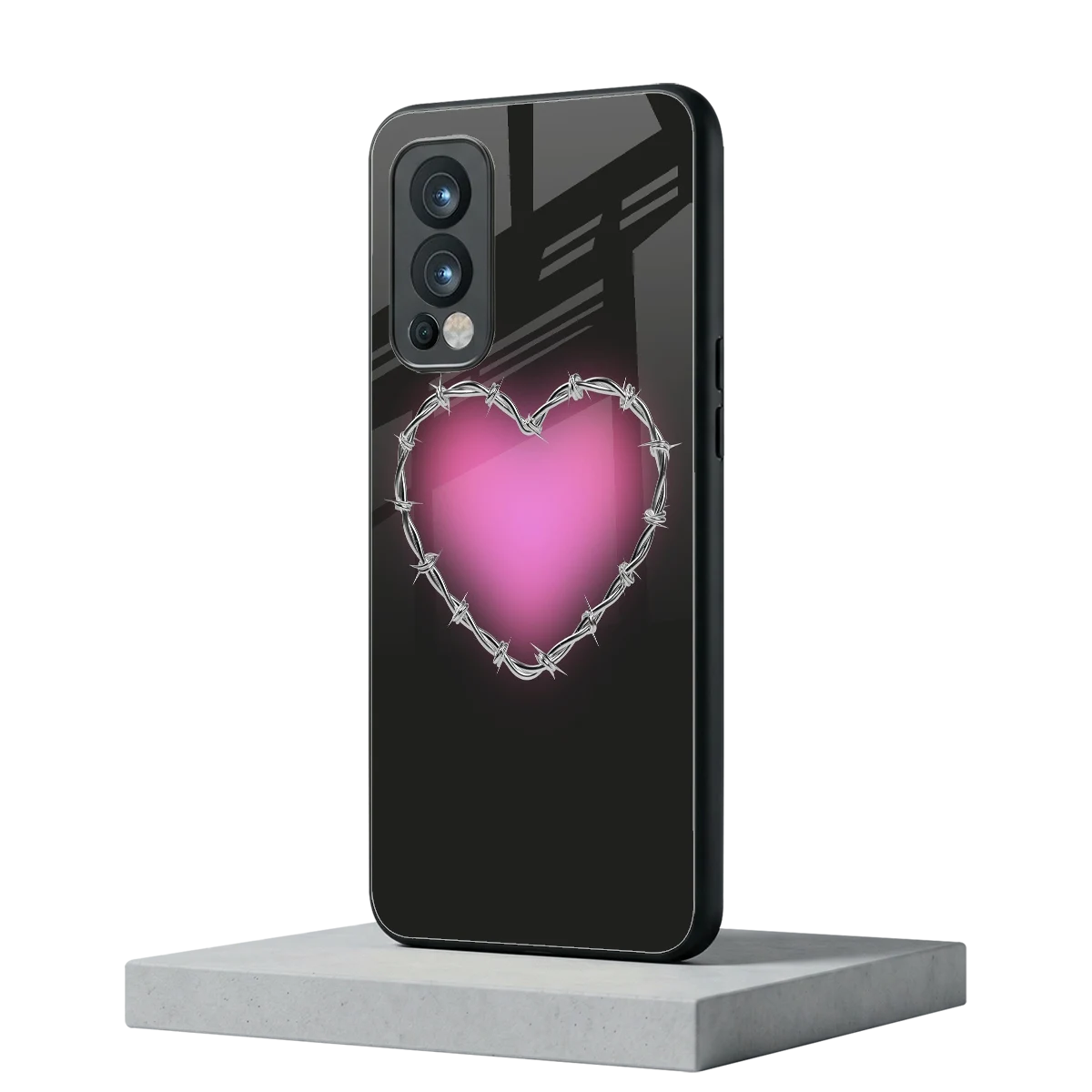Chained Heart oneplus nord 2 mobile cover | shockproof glass phone case