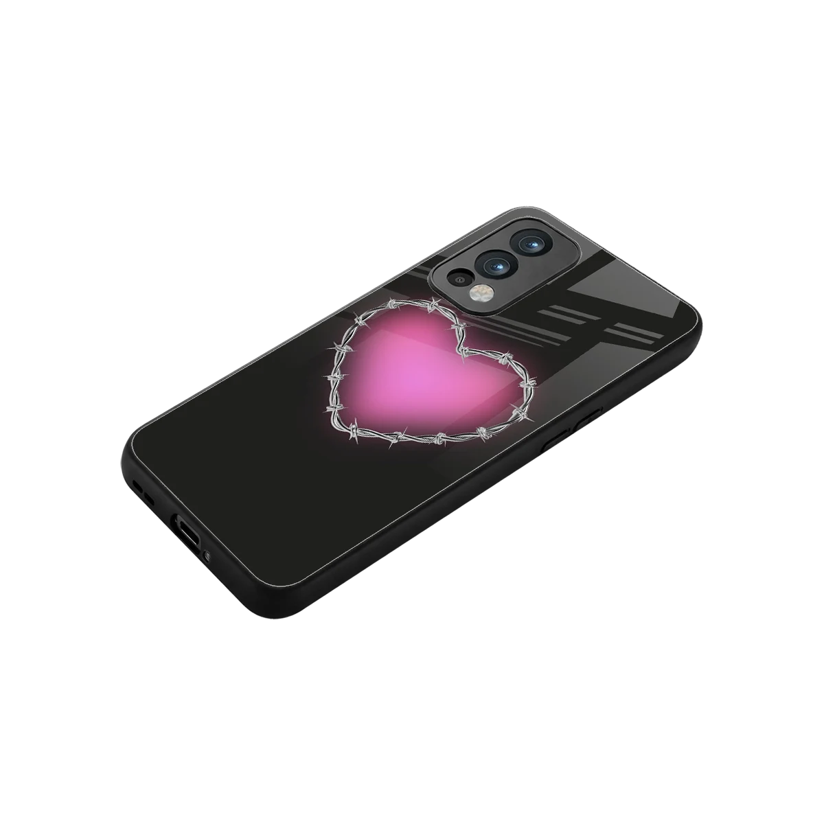 Chained Heart stylish phone case for oneplus nord 2 | glossy glass and slim fit