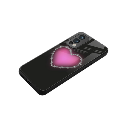 Chained Heart stylish phone case for oneplus nord 2 | glossy glass and slim fit