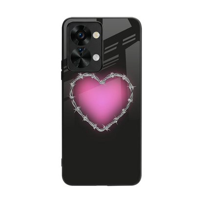 Chained Heart back phone cover | glass case for oneplus nord 2t