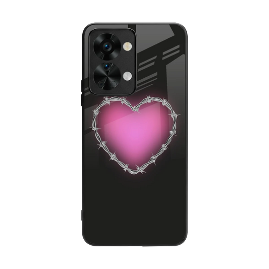 Chained Heart back phone cover | glass case for oneplus nord 2t