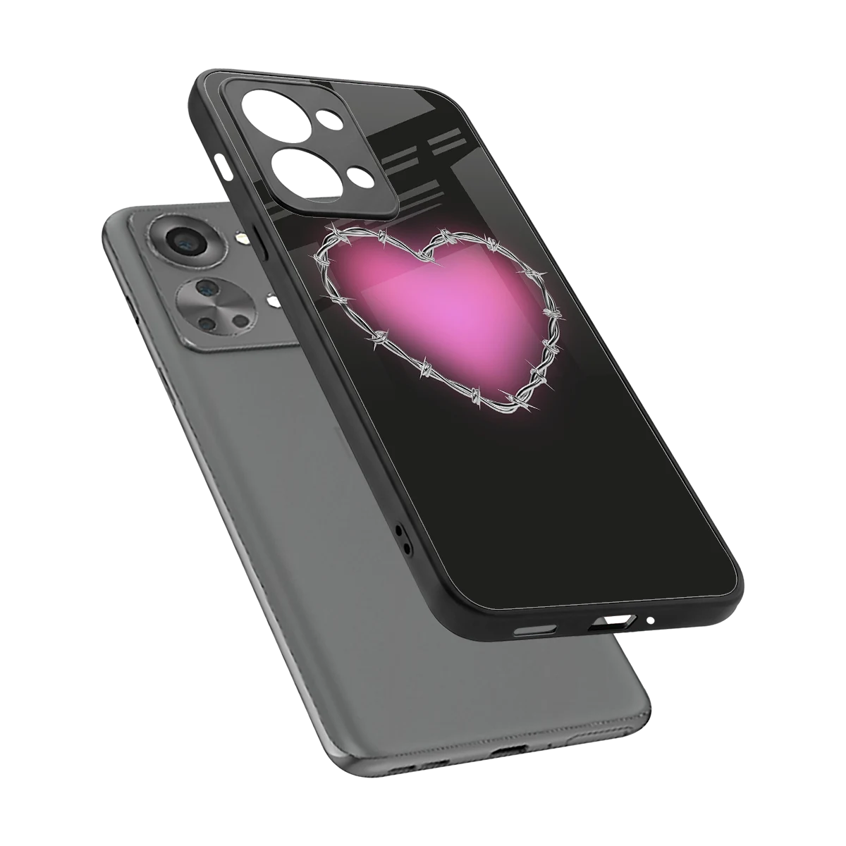Chained Heart sleek oneplus nord 2t cover with tempered glass back and TPU edges