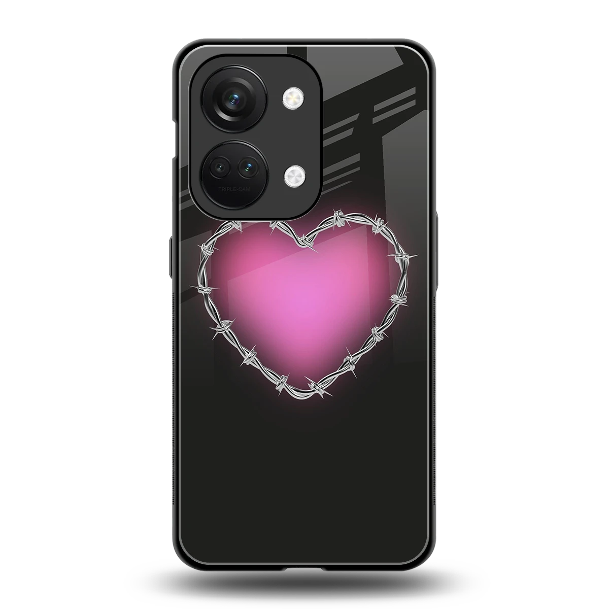 Chained Heart back phone cover | glass case for oneplus nord 3