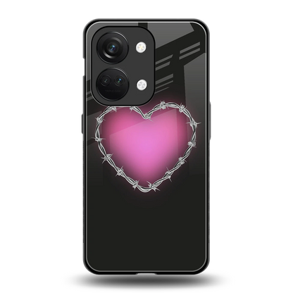 Chained Heart back phone cover | glass case for oneplus nord 3