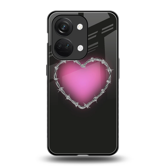 Chained Heart back phone cover | glass case for oneplus nord 3