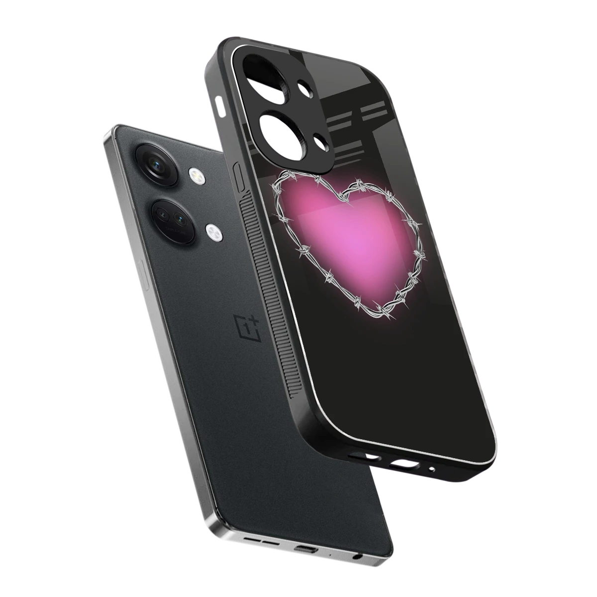 Chained Heart sleek oneplus nord 3 cover with tempered glass back and TPU edges