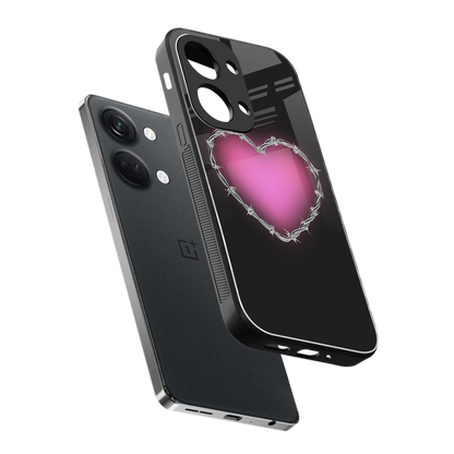 Chained Heart sleek oneplus nord 3 cover with tempered glass back and TPU edges