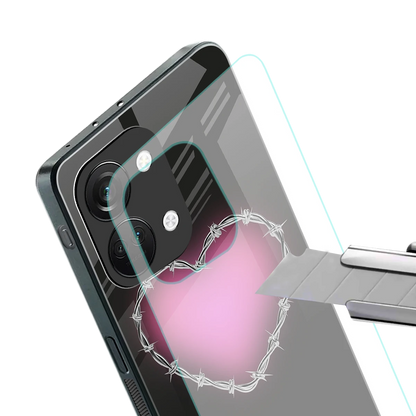 Chained Heart stylish phone case for oneplus nord 3 | glossy glass and slim fit