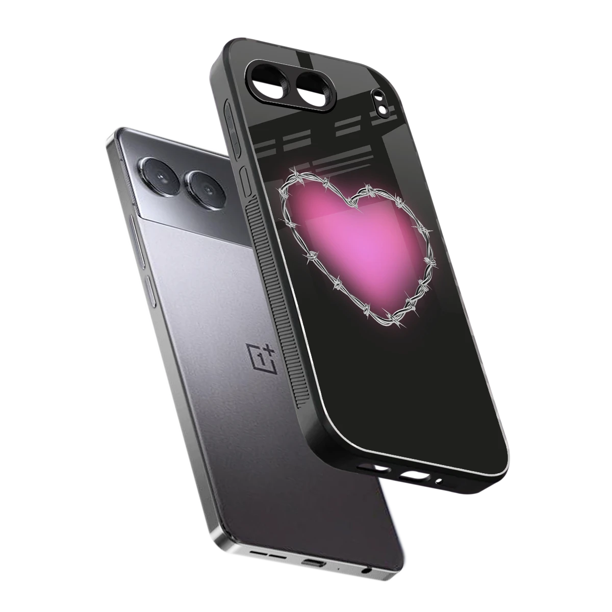 Chained Heart sleek oneplus nord 4 cover with tempered glass back and TPU edges