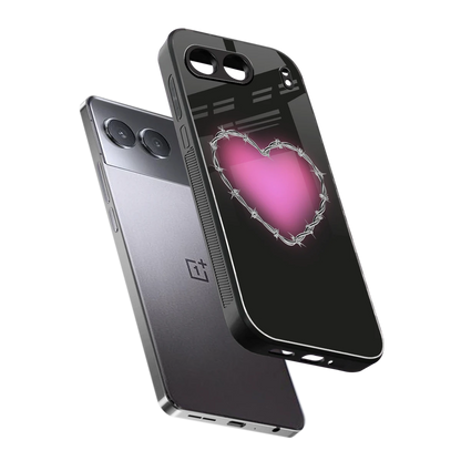 Chained Heart sleek oneplus nord 4 cover with tempered glass back and TPU edges