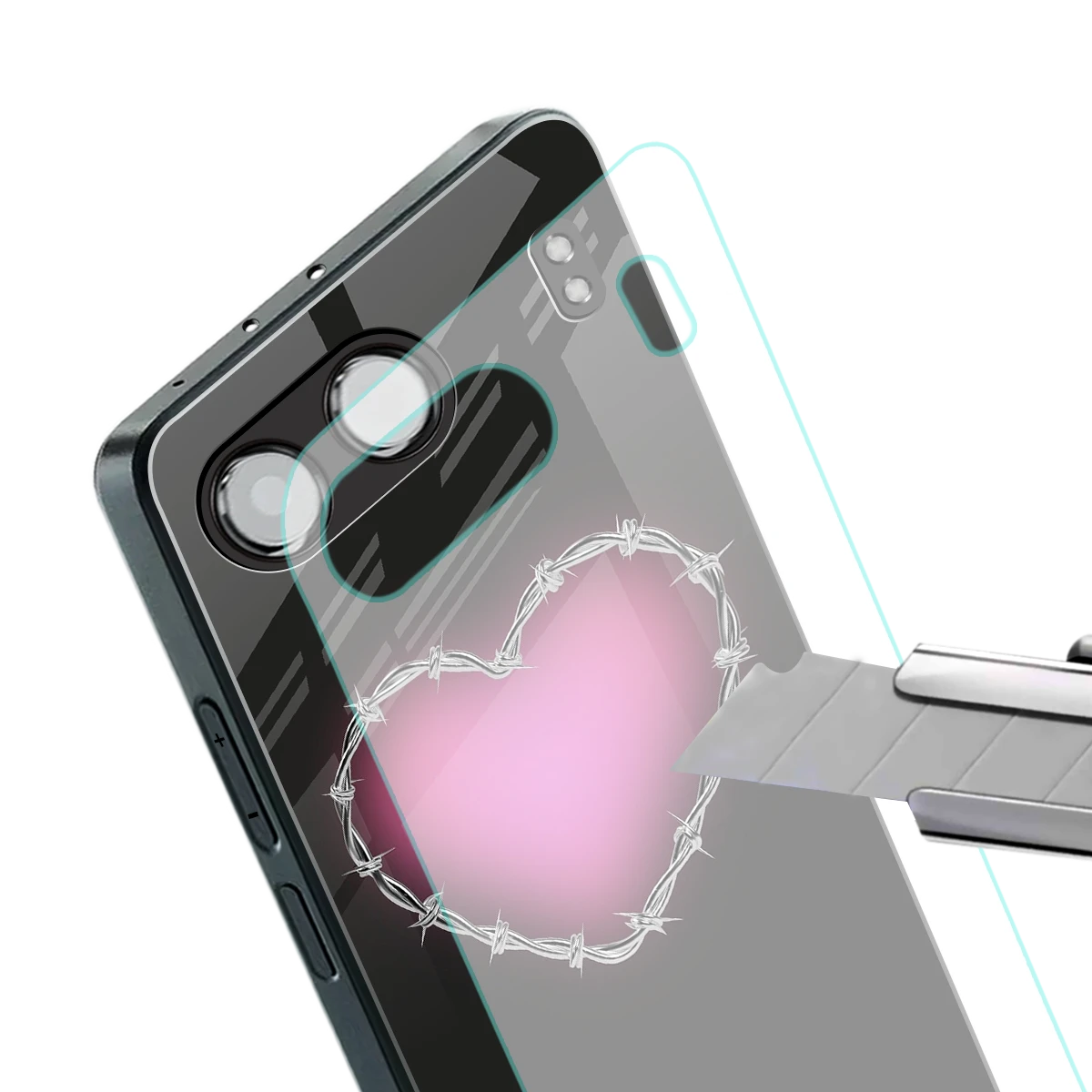 Chained Heart stylish phone case for oneplus nord 4 | glossy glass and slim fit