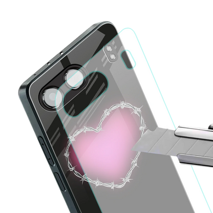 Chained Heart stylish phone case for oneplus nord 4 | glossy glass and slim fit