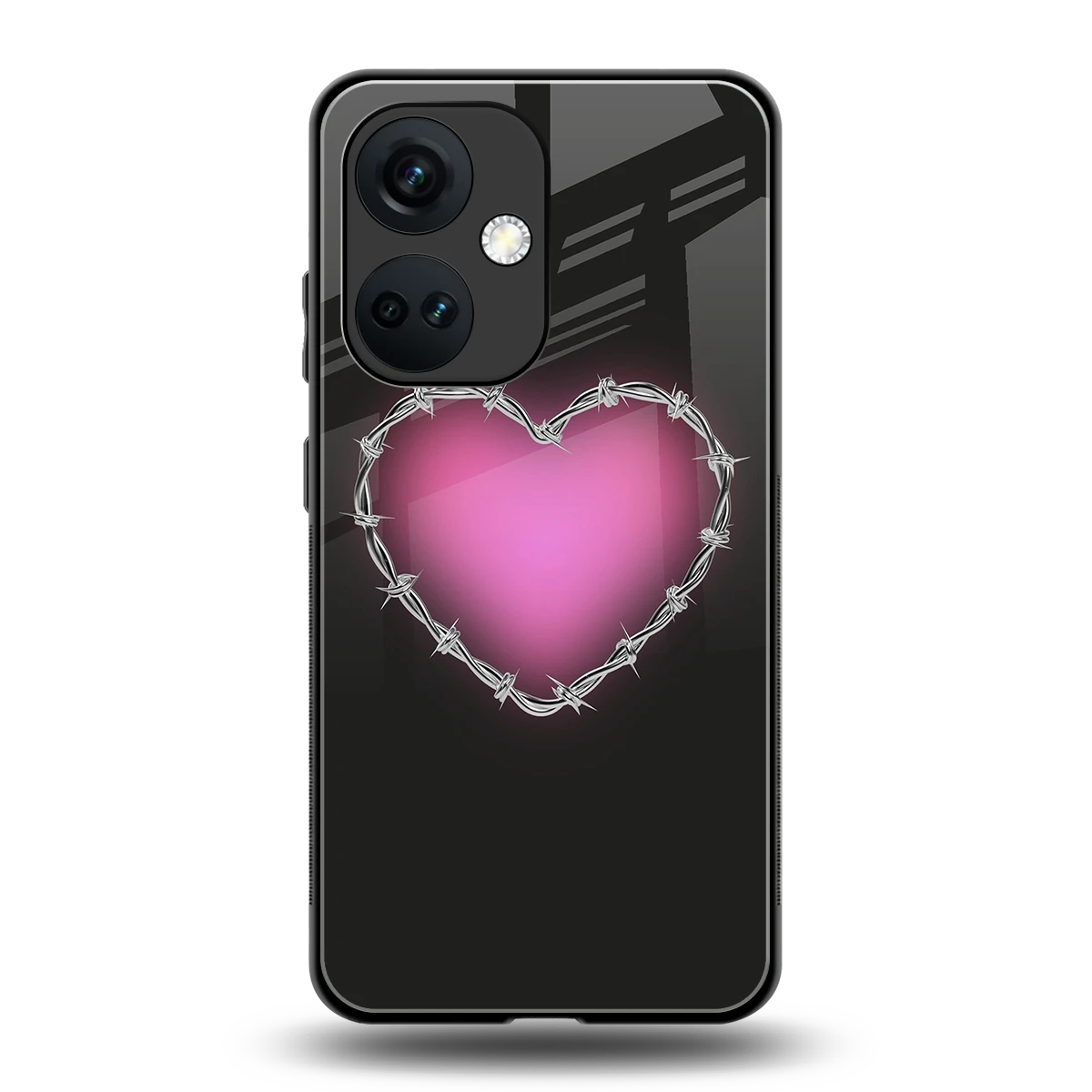 Chained Heart back phone cover | glass case for oneplus nord ce 3