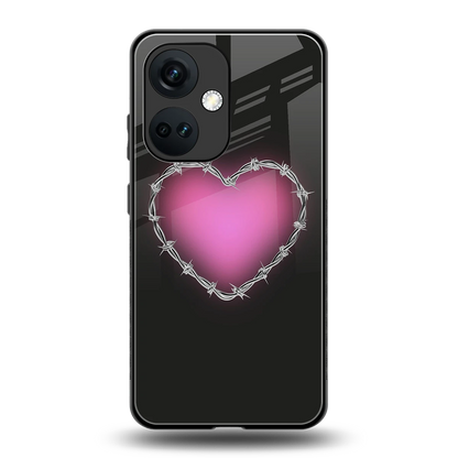 Chained Heart back phone cover | glass case for oneplus nord ce 3