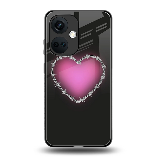 Chained Heart back phone cover | glass case for oneplus nord ce 3