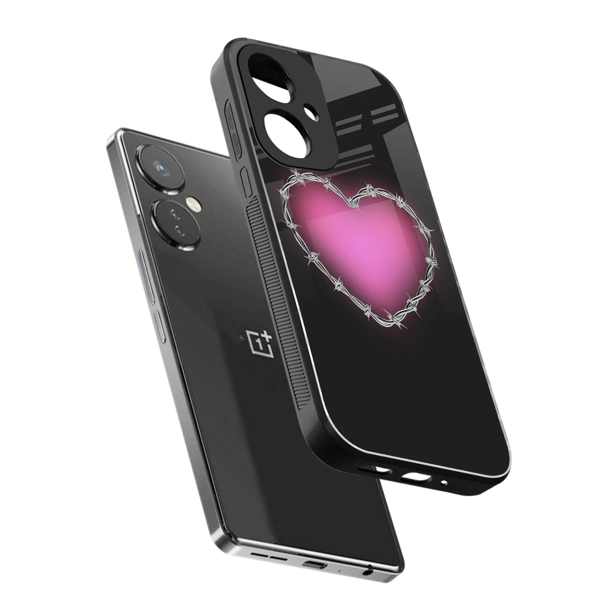 Chained Heart sleek oneplus nord ce 3 cover with tempered glass back and TPU edges