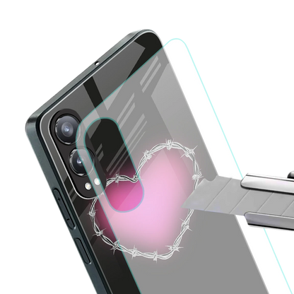Chained Heart stylish phone case for oneplus nord ce 4 lite | glossy glass and slim fit