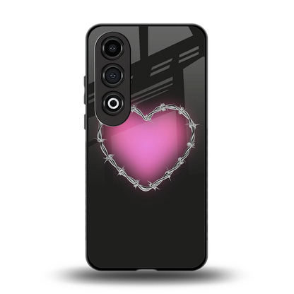 Chained Heart back phone cover | glass case for oneplus nord ce 4