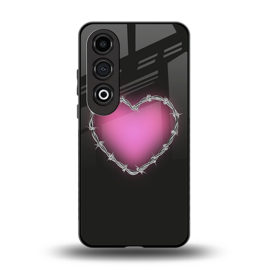 Chained Heart back phone cover | glass case for oneplus nord ce 4