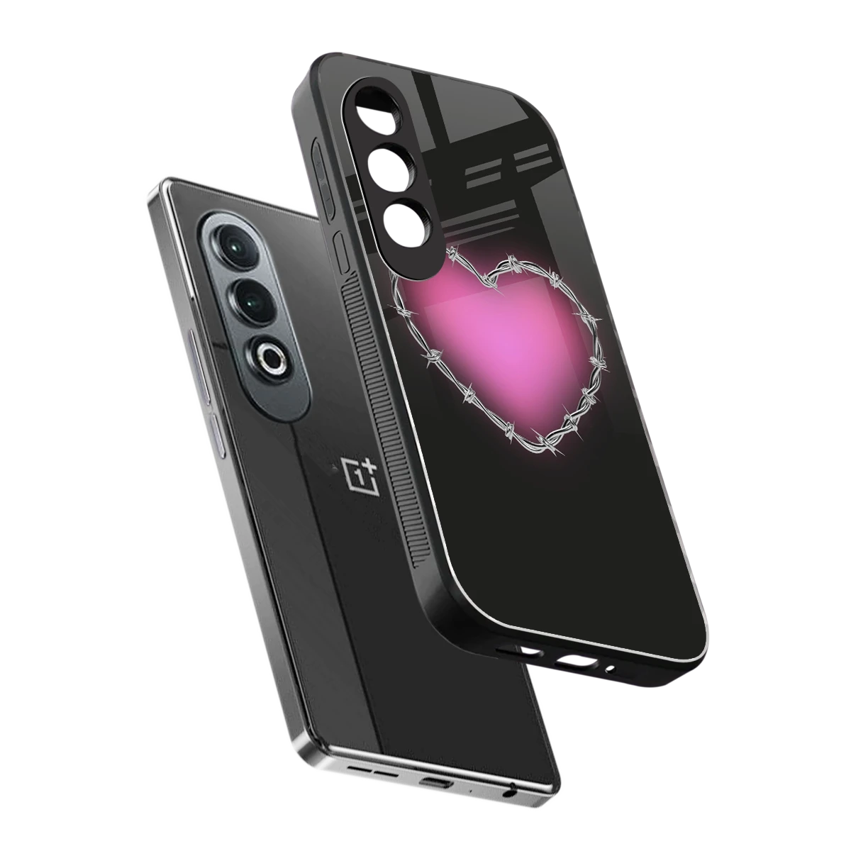 Chained Heart sleek oneplus nord ce 4 cover with tempered glass back and TPU edges
