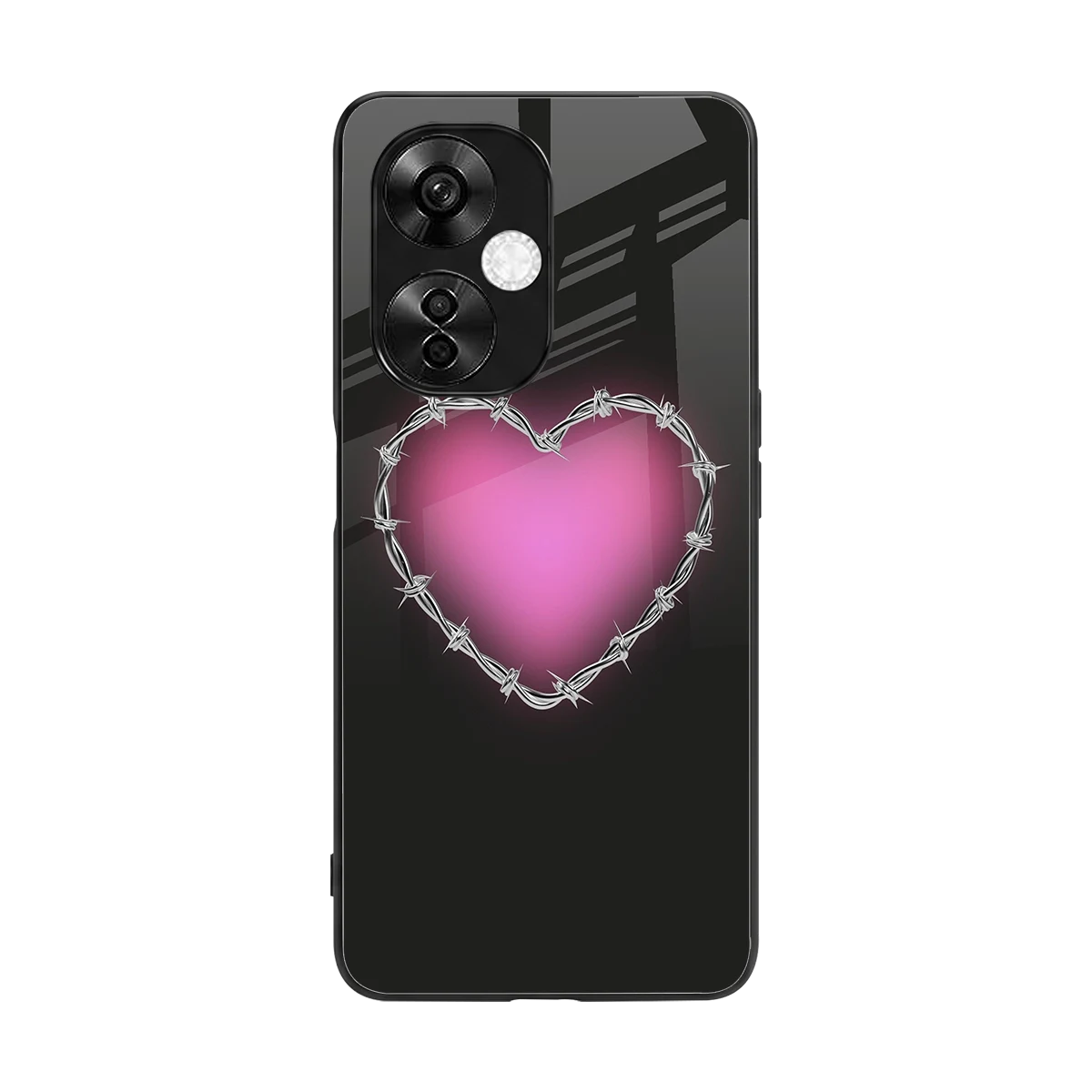 Chained Heart back phone cover | glass case for oneplus nord ce 3 lite