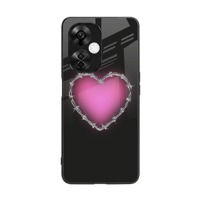 Chained Heart back phone cover | glass case for oneplus nord ce 3 lite