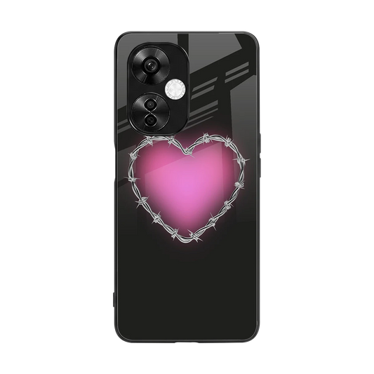 Chained Heart back phone cover | glass case for oneplus nord ce 3 lite