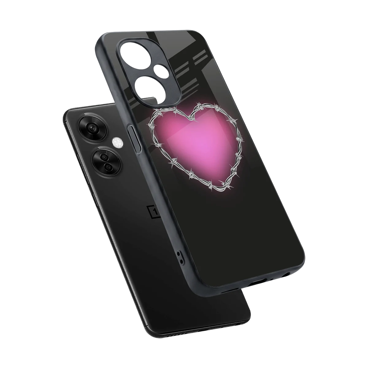 Chained Heart sleek oneplus nord ce 3 lite cover with tempered glass back and TPU edges