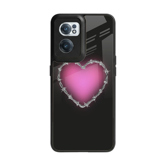 Chained Heart back phone cover | glass case for oneplus nord ce 2