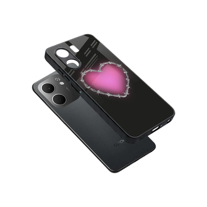 Chained Heart sleek oppo a5x 5g cover with tempered glass back and TPU edges