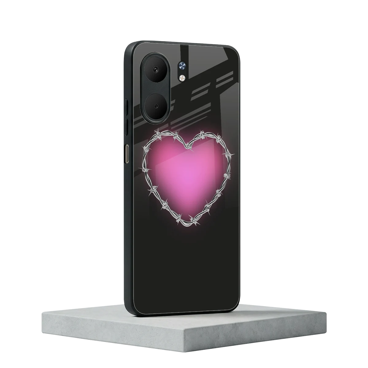 Chained Heart oppo a5x 5g mobile cover | shockproof glass phone case
