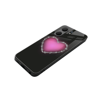 Chained Heart stylish phone case for oppo a5x 5g | glossy glass and slim fit