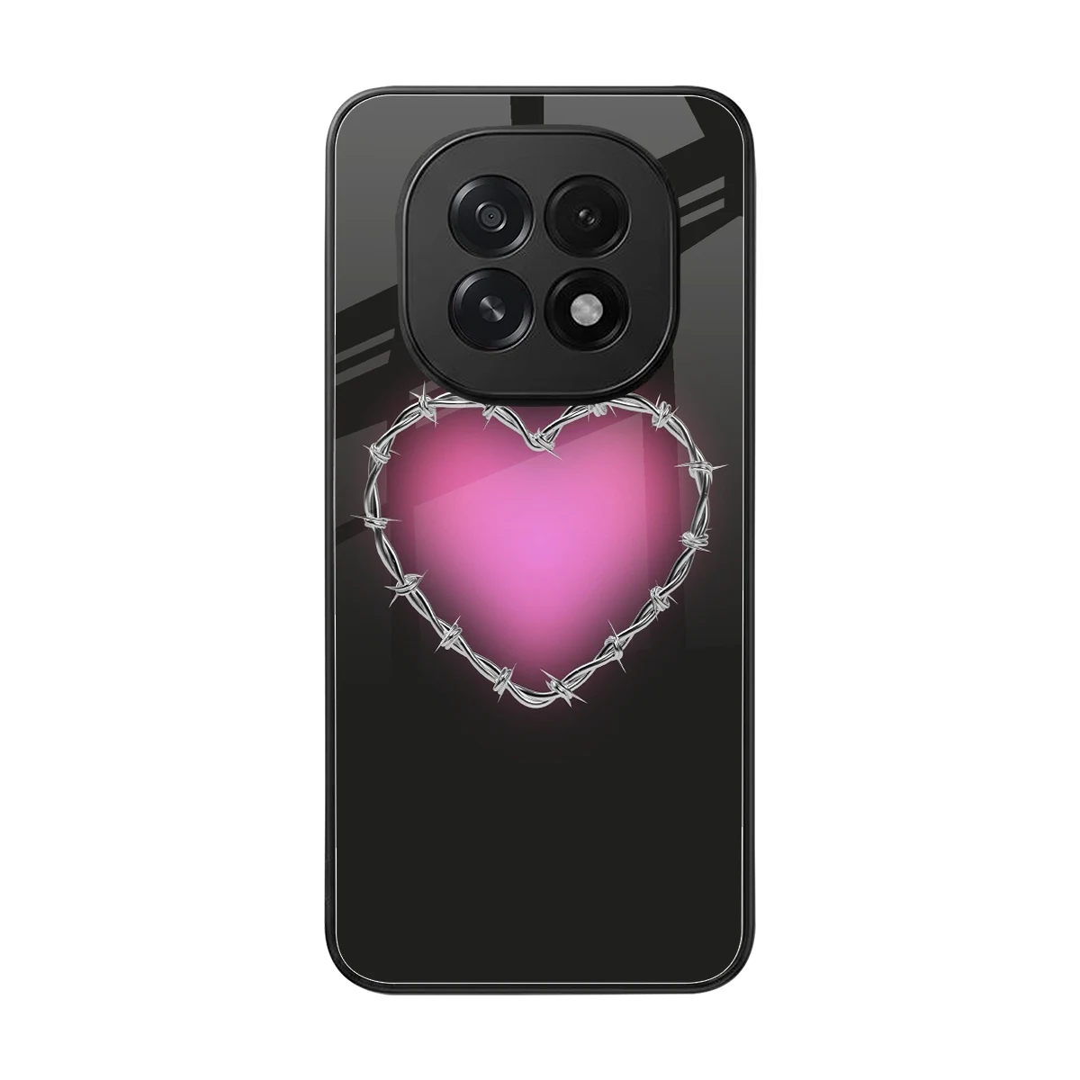 Chained Heart back phone cover | glass case for oppo f29 5g