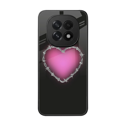 Chained Heart back phone cover | glass case for oppo f29 5g