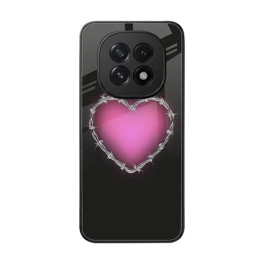 Chained Heart back phone cover | glass case for oppo f29 5g