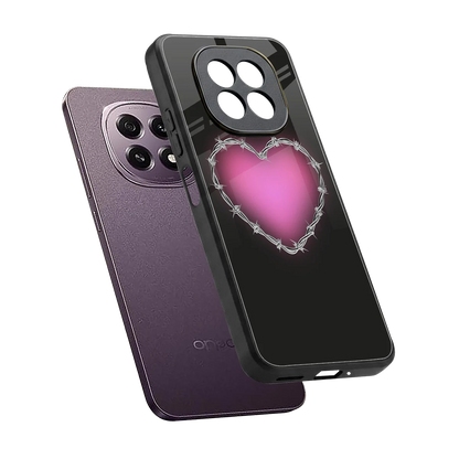 Chained Heart sleek oppo f29 5g cover with tempered glass back and TPU edges