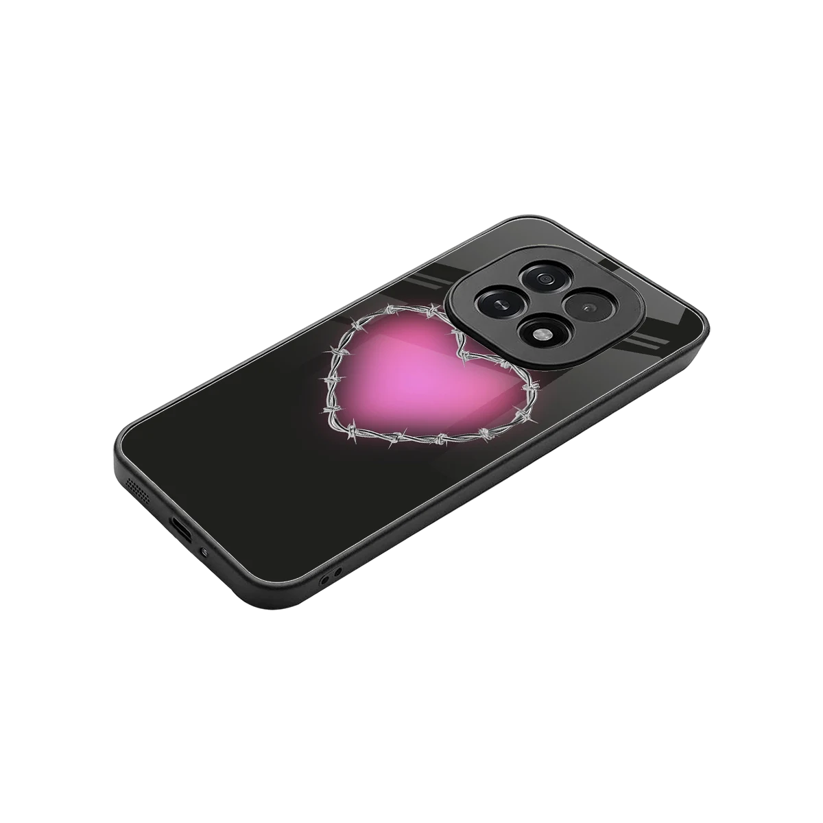 Chained Heart stylish phone case for oppo f29 5g | glossy glass and slim fit