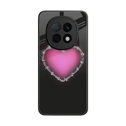 Chained Heart back phone cover | glass case for oppo f29 pro 5g