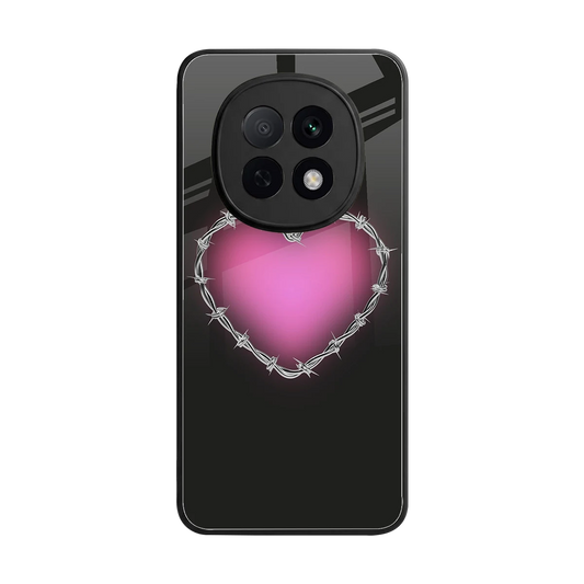 Chained Heart back phone cover | glass case for oppo f29 pro 5g